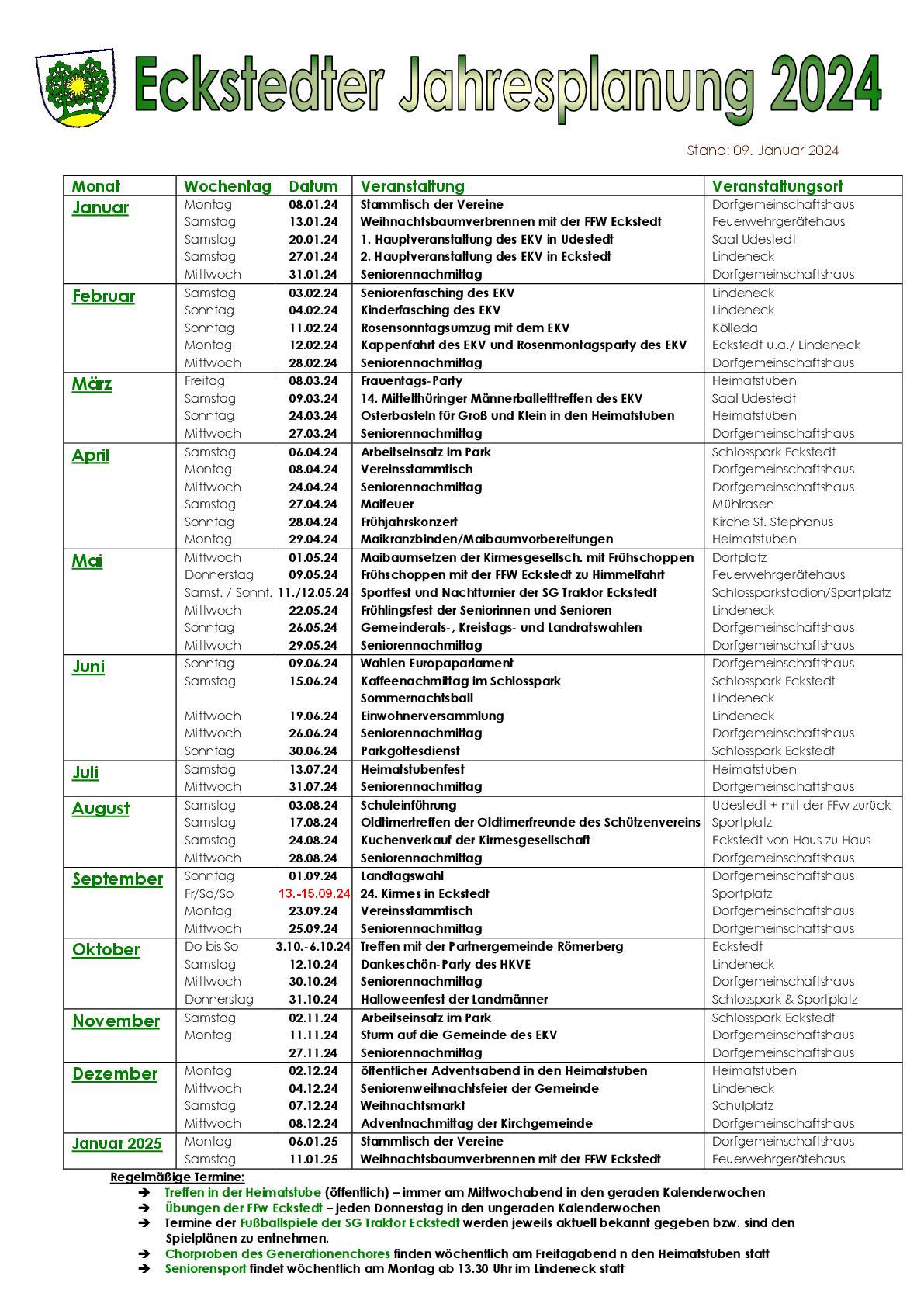 Termine für 2023!